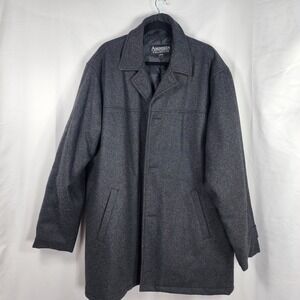 Aberdeen Collection Wool Blend Coat Mens Large Tall Gray Minimalist Business‎